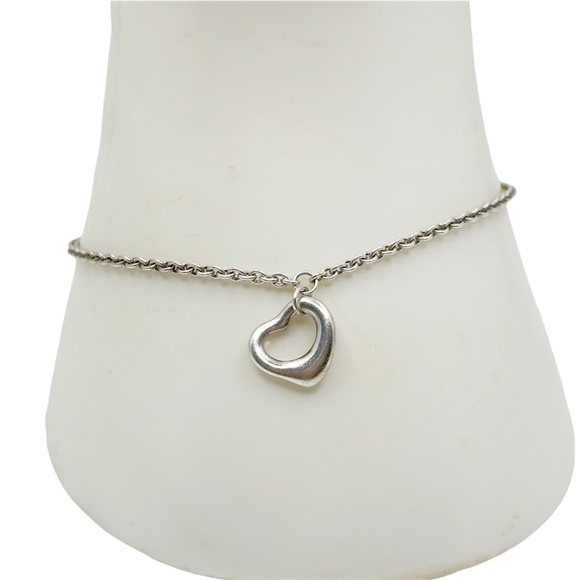 Tiffany & Co Elsa Peretti open heart charm chain bracelet - GM86 - Picture 1 of 6